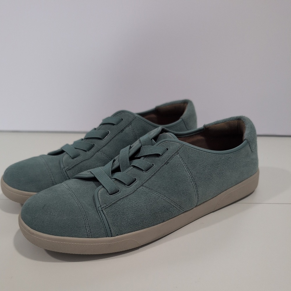 Vionic Jean Suede Sneakers Sage Green Slate Blue Slip On Comfort Shoes 10